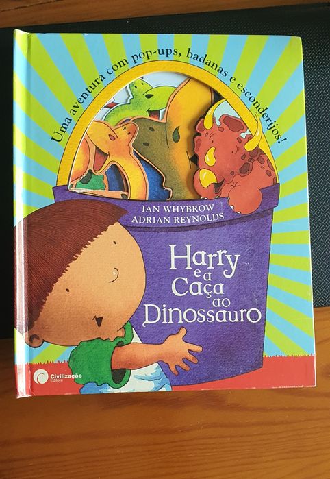 Livro "Harry e a caça ao Dinossauro" Civilização Editora com pop-ups