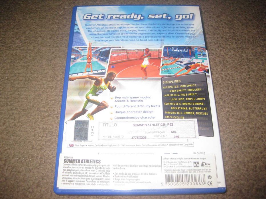 Jogo "Summer Athletics" para PS2/Completo!