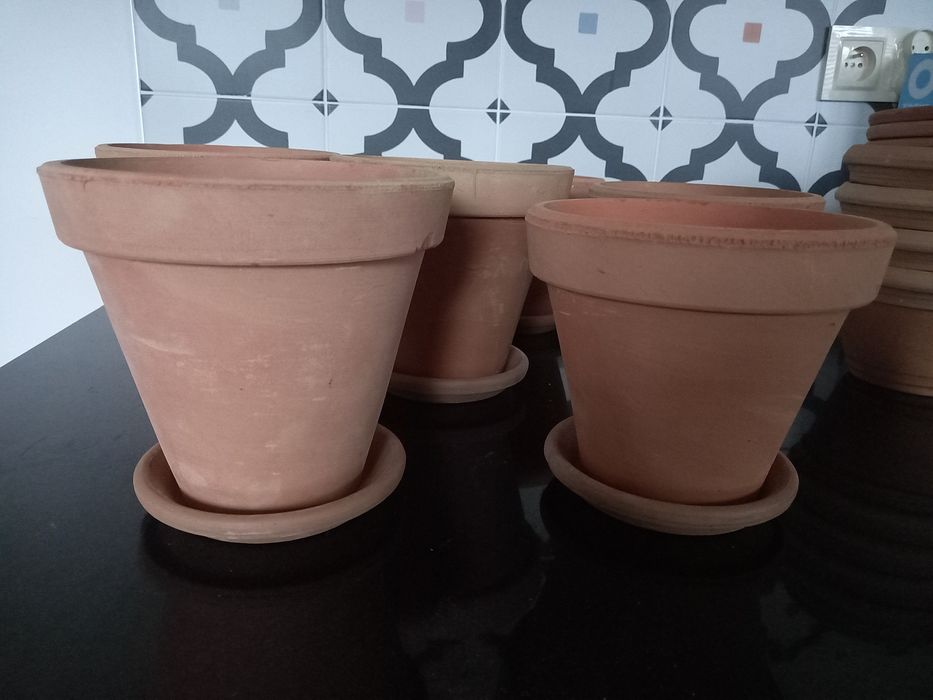 Ceramiczne doniczki terakota 13/14cm zestaw 2szt.
