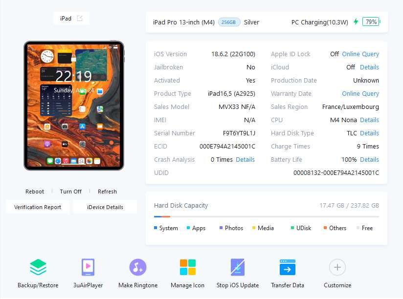 [NOWY] Apple iPad Pro 13" M4 256GB Wi-Fi - Silver [Bateria 100%] [GW]
