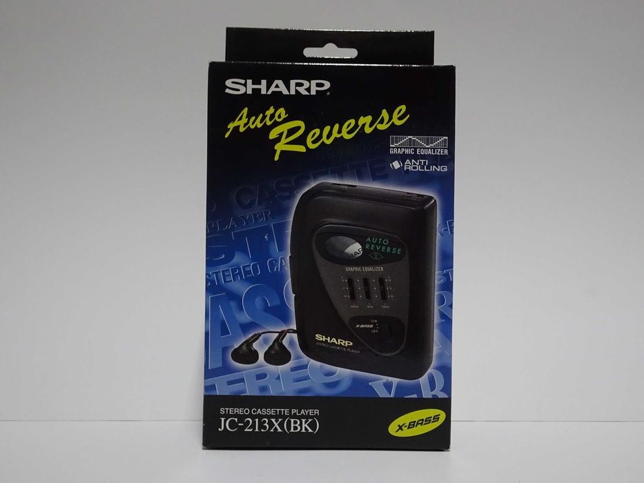 NOWY Walkman SHARP JC-213X(BK) AR / EQ , Odtwarzacz Kasetowy - 1998r