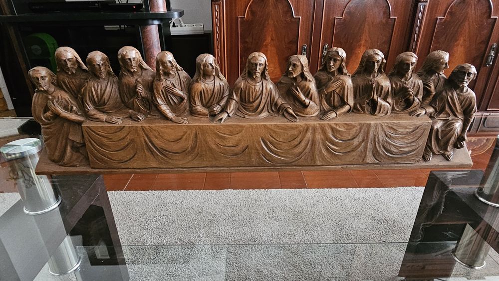 Última Ceia - Escultura em Madeira