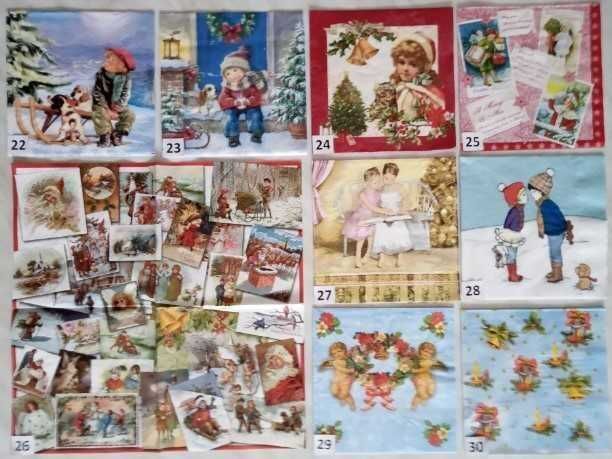 Serwetki decoupage świąteczne, zima, Boże Narodzenie, zestaw E