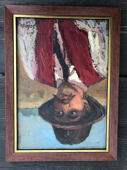 Donald Solo - Portret, Obraz olejny na tekturze