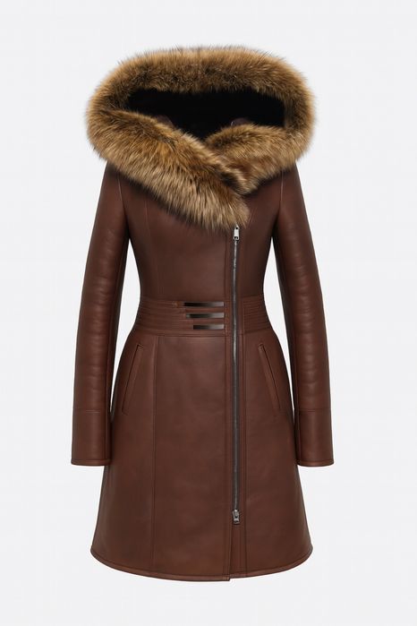 Дублянка з натуральним хутром, дубльонка чорнобурка шуба, полушубок