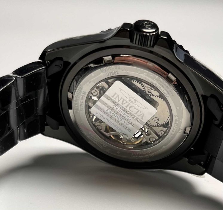 годинник скелетон Invicta 37882, інвікта, инвикта механика Ø43мм