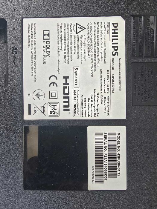 Części do TV Philips 43PUS6401/12
