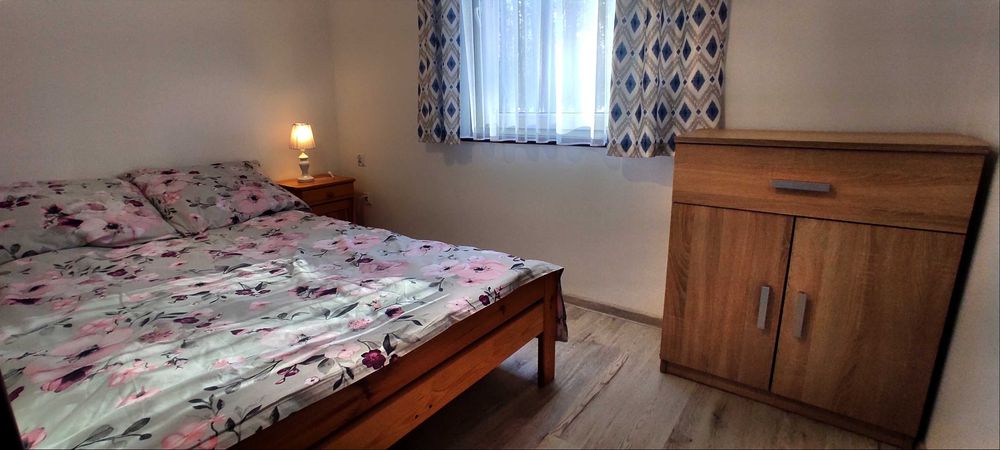 Domki Nad Tanwią, całoroczne z kominkami w sosnowym lesie na Roztoczu.