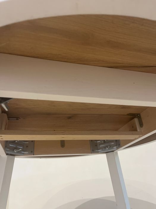 Stół drewniany 90 cm  biały/dąb craft