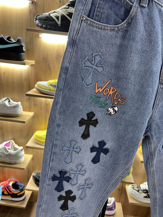 Джинси Chrome Hearts Limited Cross Logo Blue