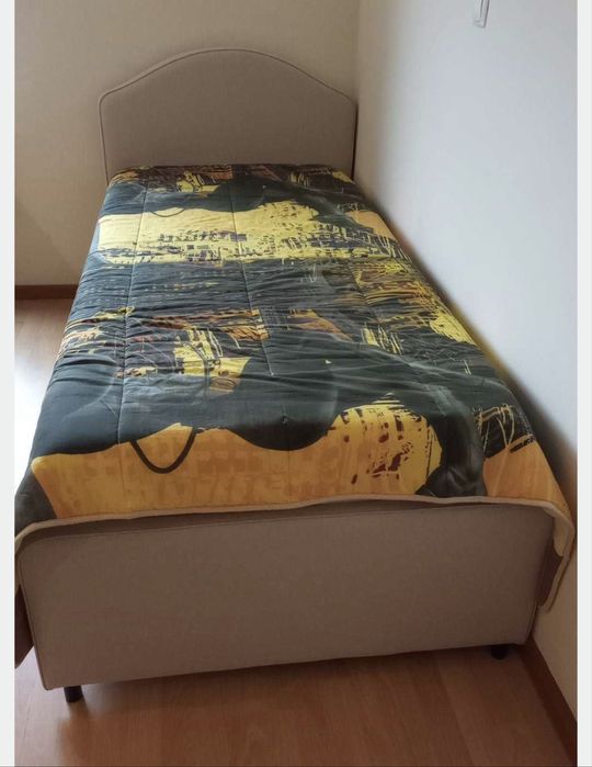 Camas de solteiro Ikea Hauga Beje ou Cinza com colchão Emma Original
