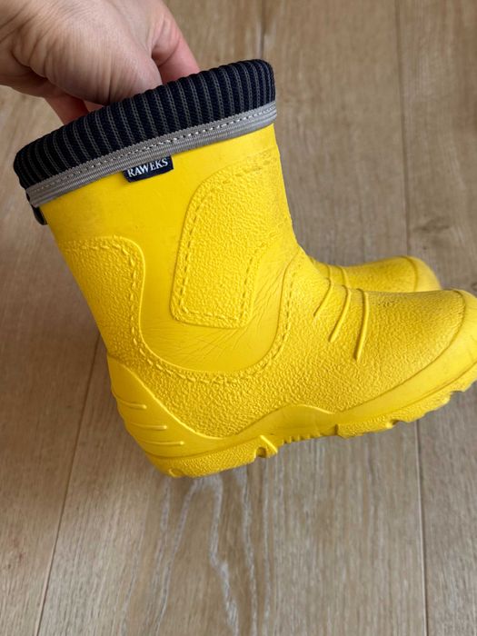 Żółte ocieplane kalosze Raweks