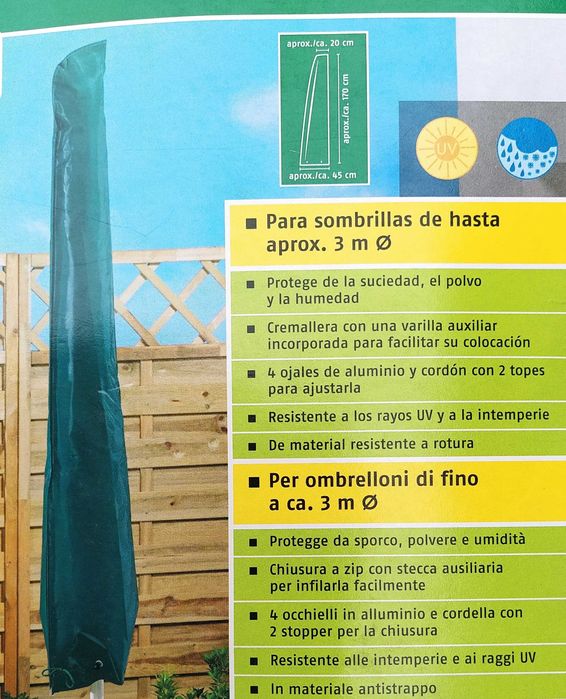 Capa protetora de guarda sol de diametro até 3 metros- nova