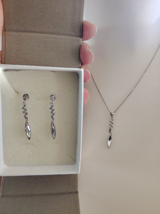 Naszyjnik i kolczyki Spark Silver Jewery Crystal Swarovski