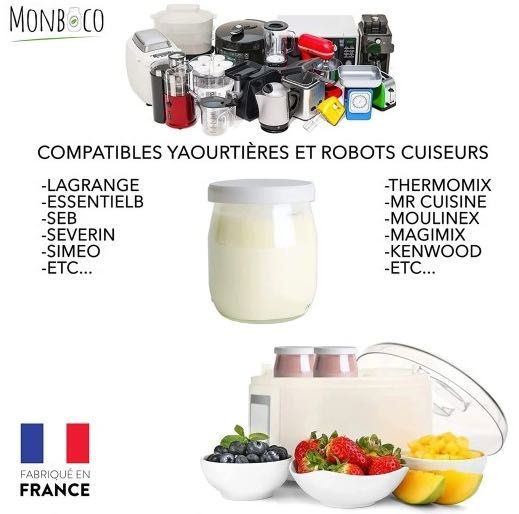 MONBOCO zestaw szklanych pojemników na jogurt desery 142ml 12szt.