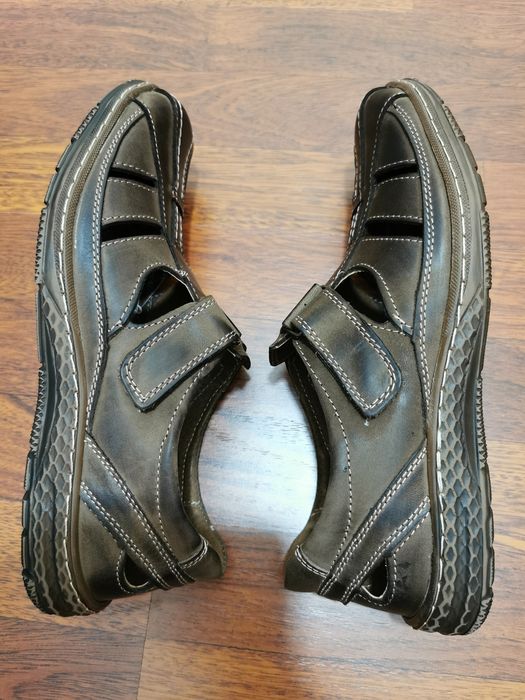 Skórzane Buty Męskie Sandały Lekkie Wygodne