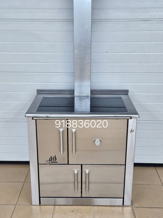 Fogão Lenha INOX Vitroceramica - NOVOS  - Fabricado em Portugal