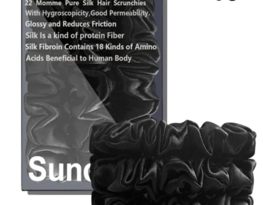 Однотонные шёлковые  резинки для волос 22 Momme Pure Silk , mulberry .