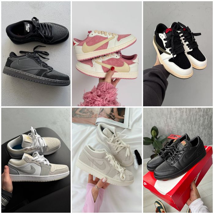 р36-45 Кросівки Nike Air Jordan 1 Retro Low Travis Scott