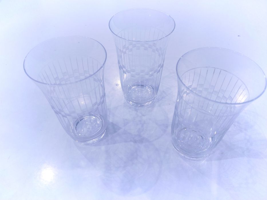 Szklanki antyk PRL retro vintage 3x