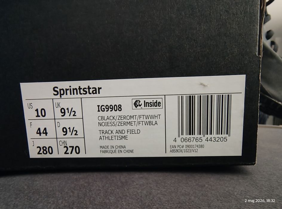 Kolce adidas Sprintstar rozm. 44 ( US 10 , UK 9,5 )