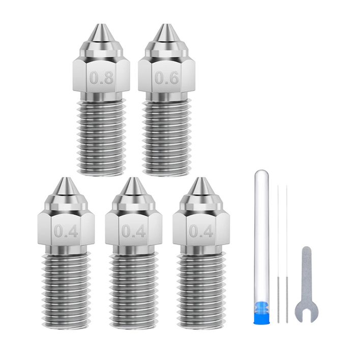 Zestaw dysz stalowych utwardzanych ELEGOO Neptune 4 / 4 Pro (0,4 mm x3, 0,6 mm x1, 0,8 mm x1)