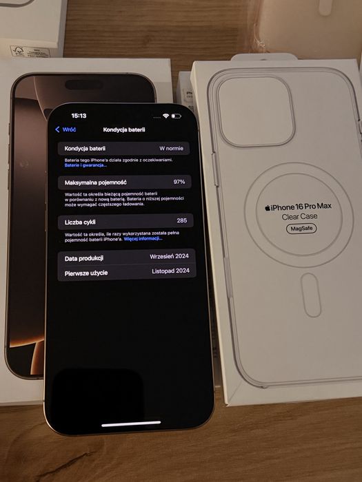 IPhone 16 Pro Max 256gb Desert Titanium, stan idealny, 97%, Polska!