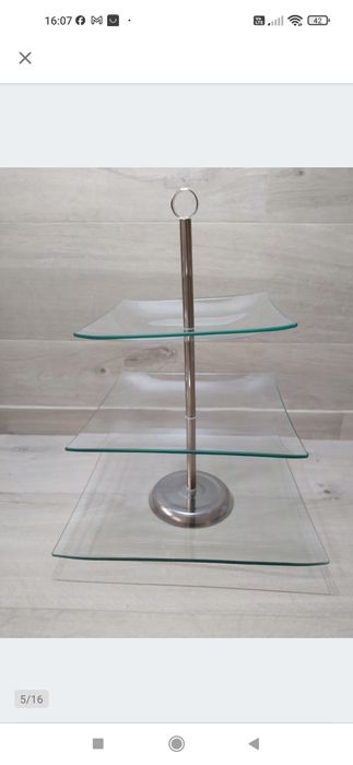 Relaxdays Patera szklana 3 poziomy kwadrat 30 cm

Używana.

Opakowanie