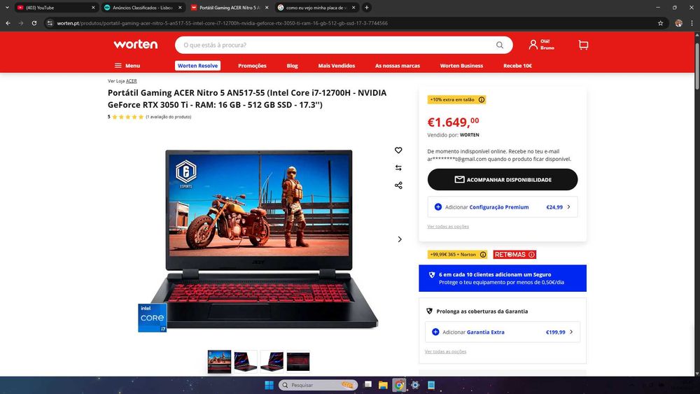 Portatil Gaming Acer Nitro 5