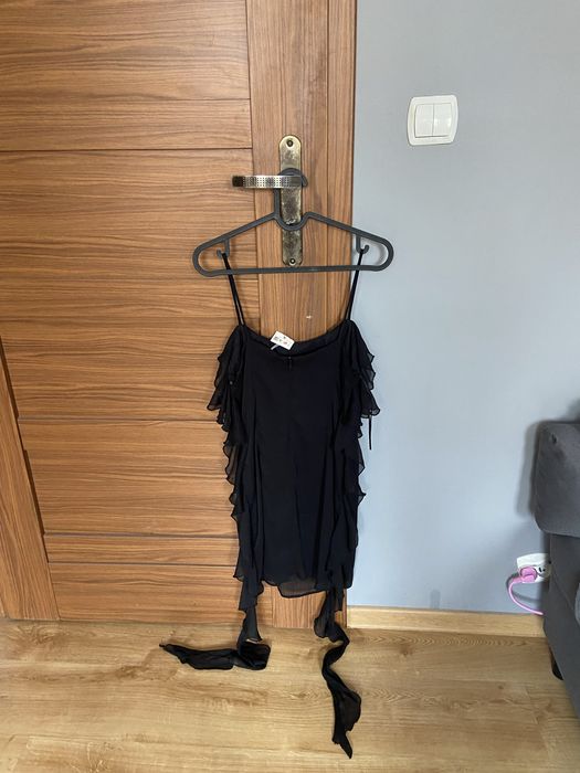 Czarna sukienka z falbankami Cropp S Viral Coquette hit lato nowa