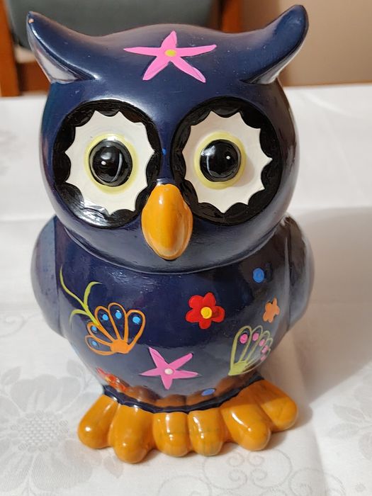 Skarbonka sowa ręcznie malowana