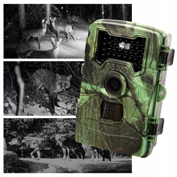 ZESTAW Fotopułapka 1080p kamera myśliwska leśna wodoodporna DIODY IR