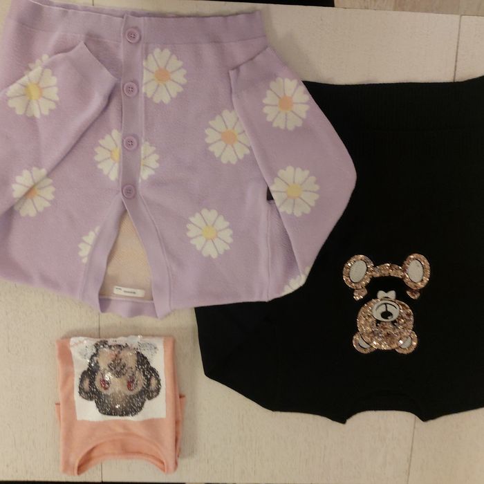 Sweter czarny miś sweter rozm. 140 zestaw