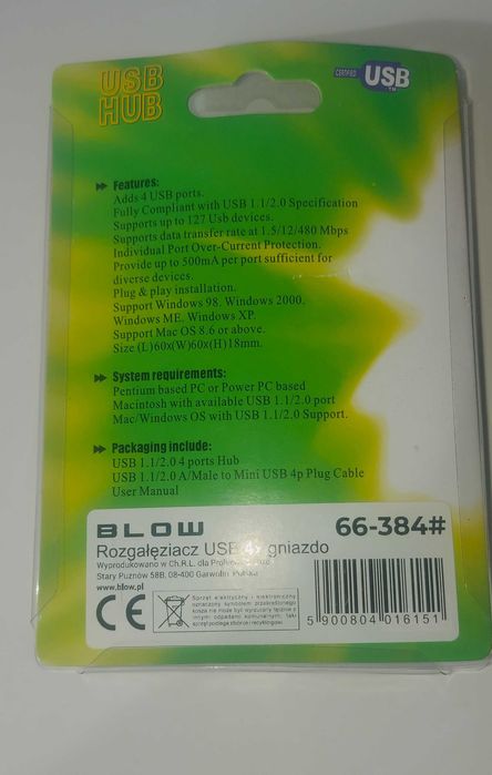 Hub USB rozgałęziacz USB x4 USB typu A rozdzielenie na 4 USB typu A