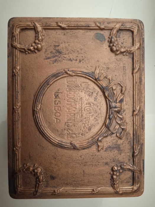 Caixa antiga guarda jóias publicitária art deco de loja chiado