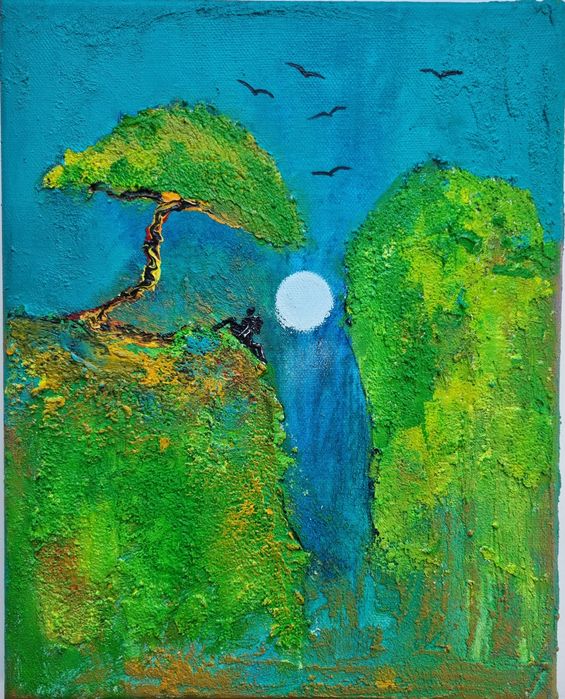 Obraz olejny 24x30 faktura farby RÓŻNE