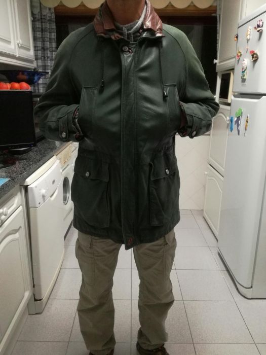 Casaco pele verde tamanho L