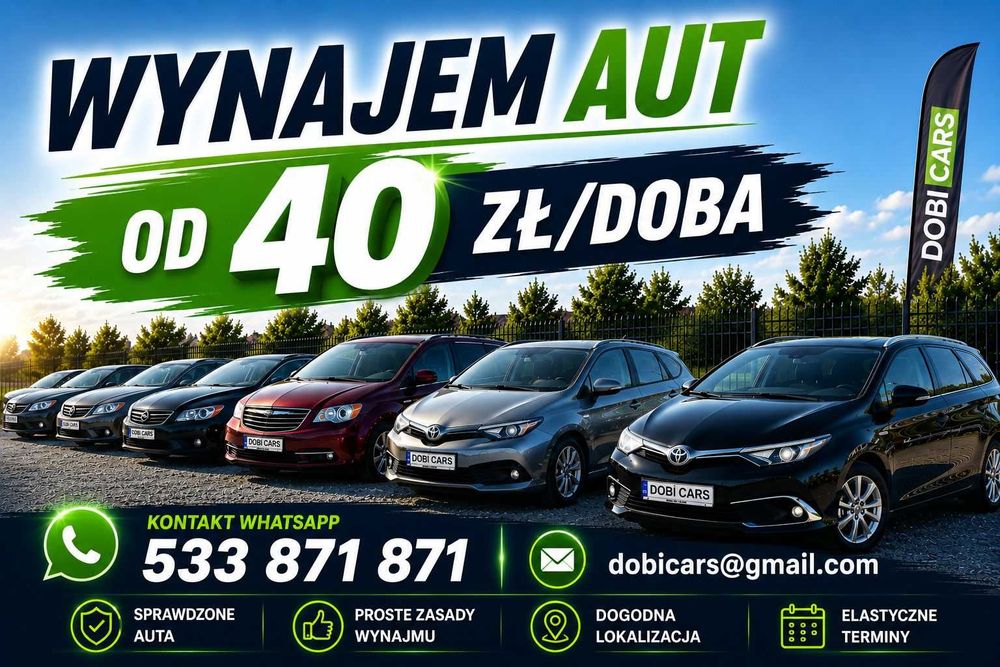 Wypożyczalnia samochodów | wynajem aut | od 40 zł/doba