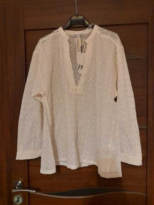 Bawełniana bluzka w stylu retro Zara rozm M