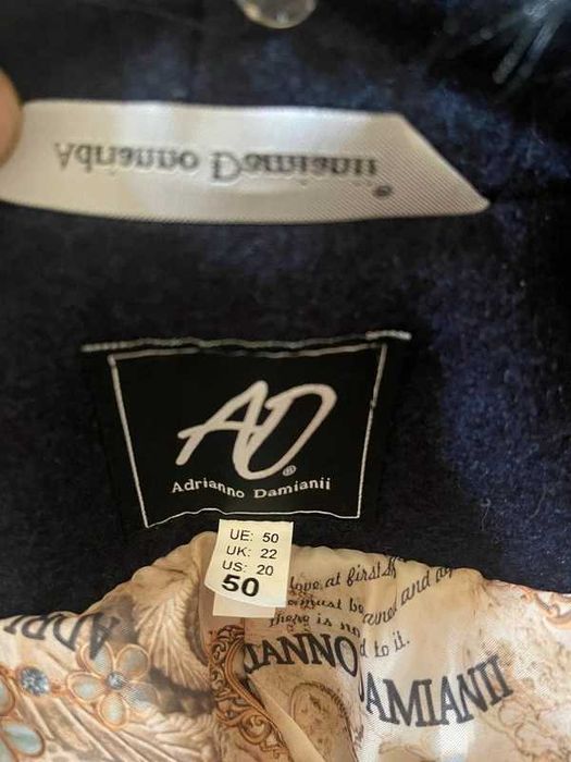 Nowy płaszcz jesienno-zimowy Adrianno Damianii granat 50