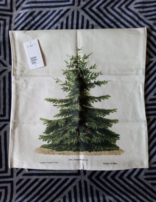 NOWA świąteczna poszewka hm h&m home choinka święta las zima boho