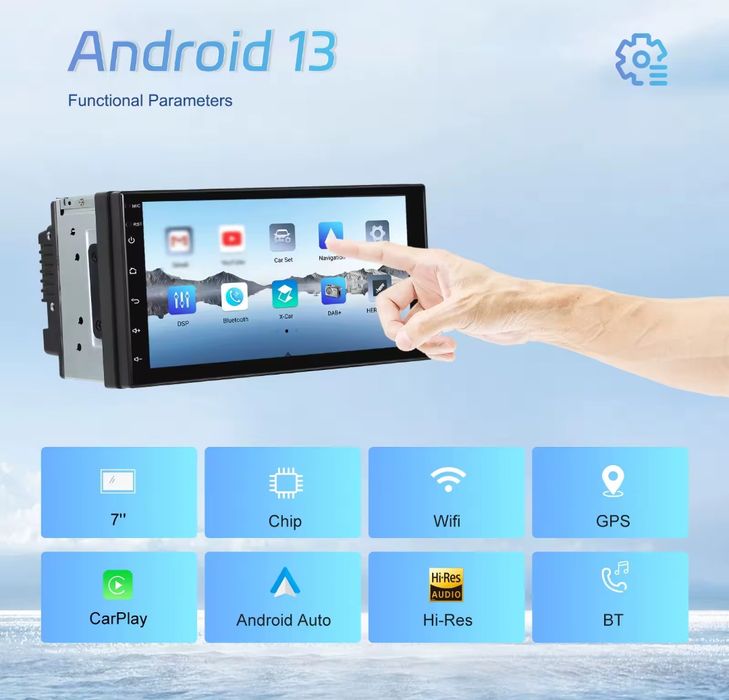 Rádio Android Auto 2Din 3/32GB 8-core GPS WiFi RDS Touch novo