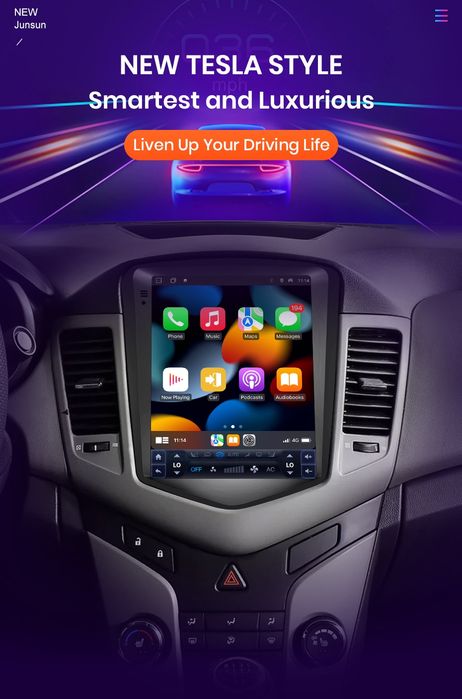 Rádio android tipo tesla Chevrolet Cruze J300 CARPLAY WIFI GPS 2/32GB