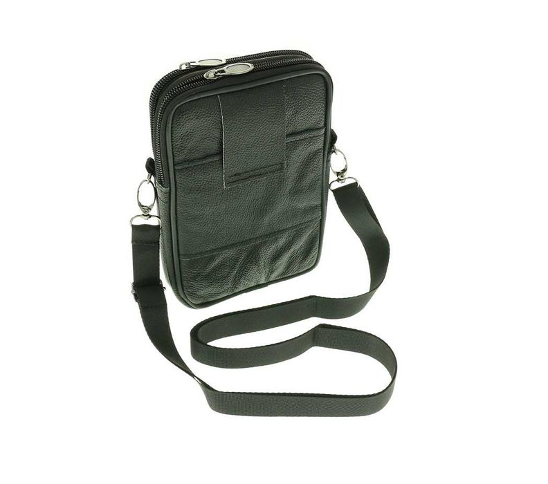 Męska torba listonoszka torba na ramię czarna skórzana PL producent