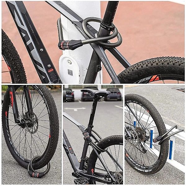 Zapięcie rowerowe Rockbros RKS507-1BK na szyfr 1,8m - czarne