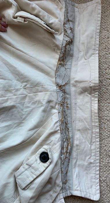 Krótki beżowy płaszcz kurtka na wiosnę trencz z paskiem bawełna cotton