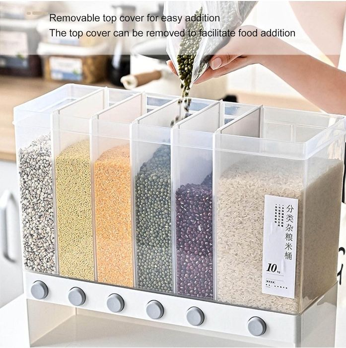 Контейнер диспенсер ємність прямокутна з дозатором для сипких круп