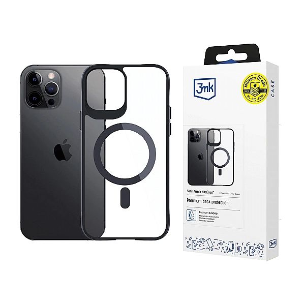 Etui 3mk Satin Armor MagCase z MagSafe na iPhone 12 Pro Max - przezroc