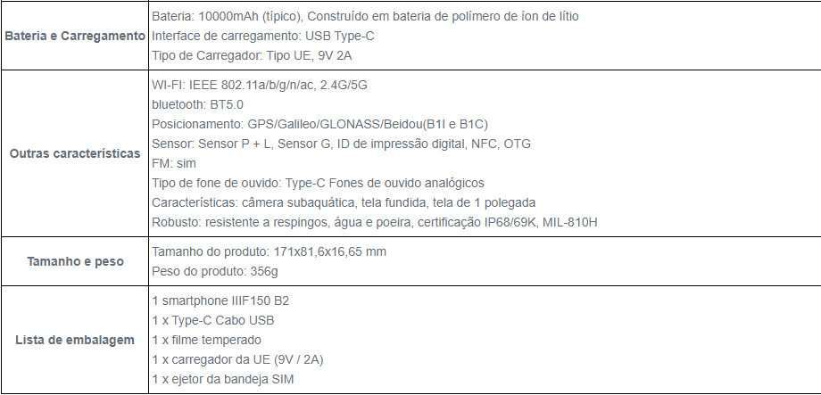 Telemóvel IIIF150 B2 Ecrã duplo 12GB 256GB