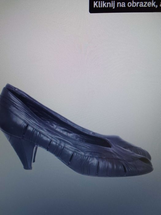 Wyjątkowe czarne skórzane czółenka